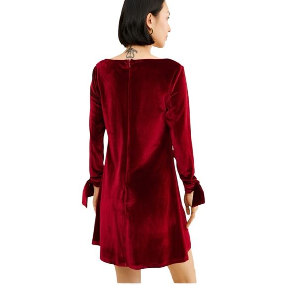 Hutch Long Sleeve Velvet Mini Dress Red Size Medium - Picture 3 of 5